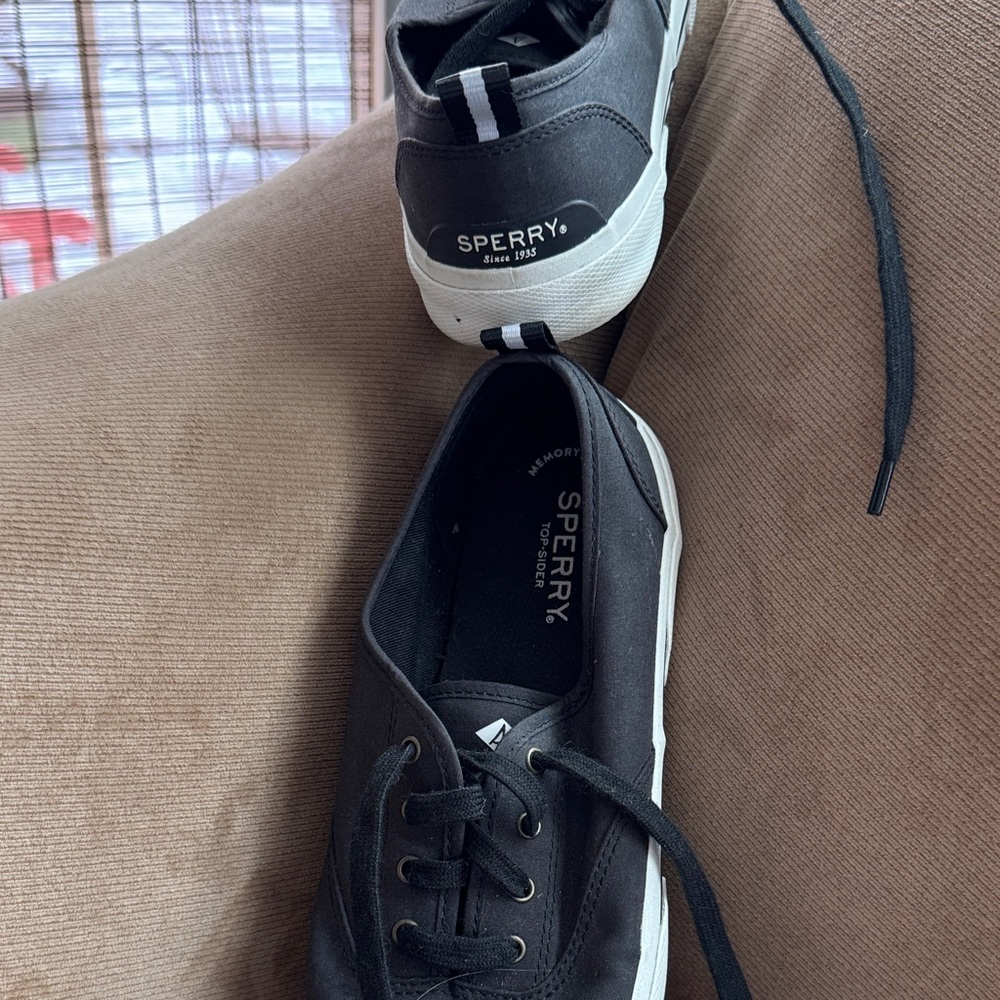 Sperry Black Sneakers with White Soles